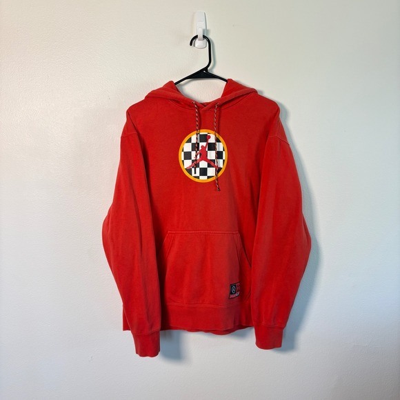 Jordan Brand Other - Jordan Brand Mens Red Racing Checkerboard Jumpman Signature Hoodie Size M